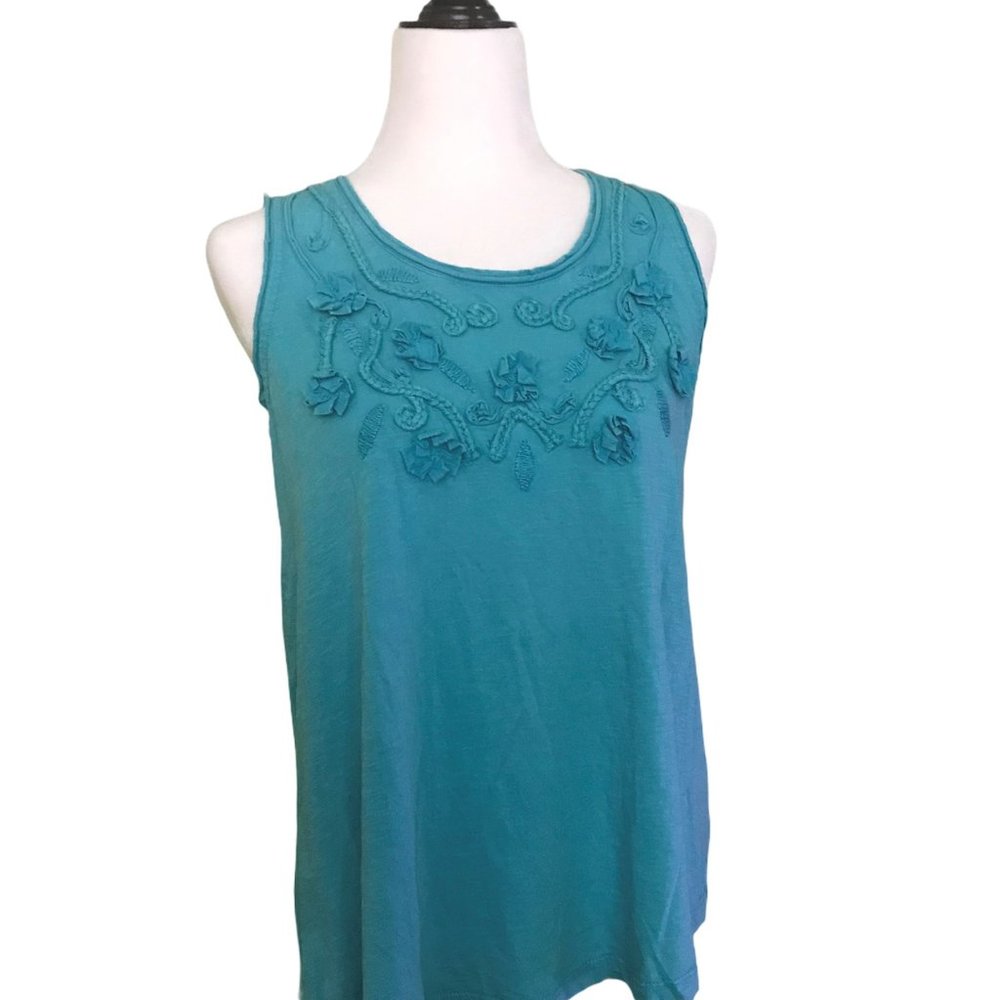 Style & Co Freshwater tank T-shirt Aqua Size Small